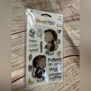 Tracey Hey-Bananas about you- monkey rubber stamps-NEW